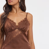 Lace Sweetheart Satin Cami Top