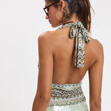 Halter Sequin Top