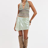 Halter Sequin Top