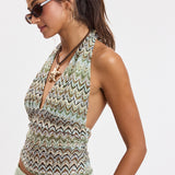 Halter Sequin Top