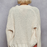 Chenille Flower Button Cardigan