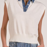 Denim Collared Cap Sleeve Tank