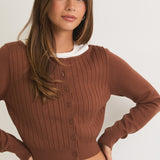 Boat Neck Thin Cardigan