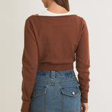 Boat Neck Thin Cardigan