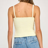 Button Front Knit Cami - Yellow, Women's Tops Collection