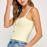 Button Front Knit Cami - Yellow, Women's Tops Collection