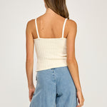 Button Front Knit Cami - Natural, Women's Tops Collection