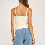Button Front Knit Cami - Natural, Women's Tops Collection
