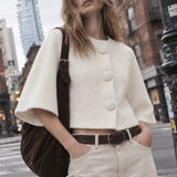 Covered Button Knit Cardigan