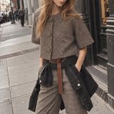 Covered Button Knit Cardigan