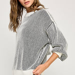 Super Soft Strip Sweater - White/Black, Women's Tops Collection