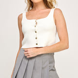 Crop Tank With Button Down