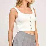 Crop Tank With Button Down