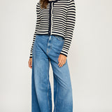 Stripe Button Front Cardigan