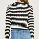 Stripe Button Front Cardigan