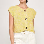 Chunky Knit Top - lemon, womens sweater vest collection
