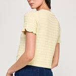 Ruffled Knit Sweater Cardigan - Butter, Women's Tops Collection