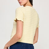 Ruffled Knit Sweater Cardigan - Butter, Women's Tops Collection