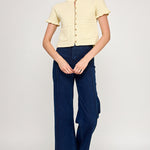 Ruffled Knit Sweater Cardigan - Butter, Women's Tops Collection