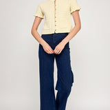 Ruffled Knit Sweater Cardigan - Butter, Women's Tops Collection