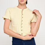 Ruffled Knit Sweater Cardigan - Butter, Women's Tops Collection