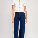 Ruffled Knit Sweater Cardigan - Off White, Women's Tops Collection