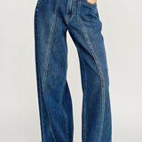 Wide Leg Stitch Detail Jean - denim, womens jean collection