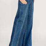 Wide Leg Stitch Detail Jean - denim, womens jean collection