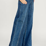 Wide Leg Stitch Detail Jean - denim, womens jean collection