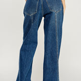 Wide Leg Stitch Detail Jean - denim, womens jean collection