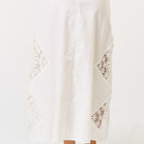 Patch Detail Maxi Skirt - white, womens skirt/matching set collection
