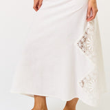 Patch Detail Maxi Skirt - white, womens skirt/matching set collection