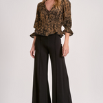 Button Down Top With Ruffle Detail - Gold, Women's Tops Collection