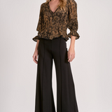Button Down Top With Ruffle Detail - Gold, Women's Tops Collection