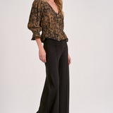Button Down Top With Ruffle Detail - Gold, Women's Tops Collection