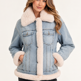 Denim Faux Fur Jacket