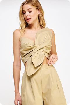 One Shoulder Twist Crop Top