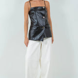 Asymmetrical Leather Top