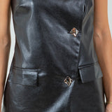 Asymmetrical Leather Top