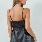 Asymmetrical Leather Top