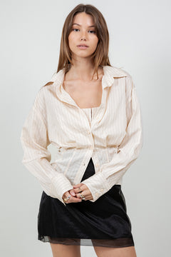 Pinstripe Corset Layered Top