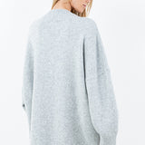 Oversized V Neck Fuzzy Sweater