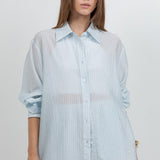 Stripe Shirt With Button Down Back