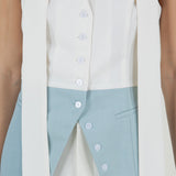 Button Down Vest With Tie