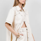 Contrast Stitch Cotton Top