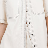 Contrast Stitch Cotton Top