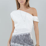 Asymmetrical One Shoulder Lace Top