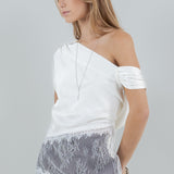 Asymmetrical One Shoulder Lace Top