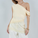 Asymmetrical One Shoulder Lace Top