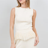 Fringe Bottom Sleeveless Top